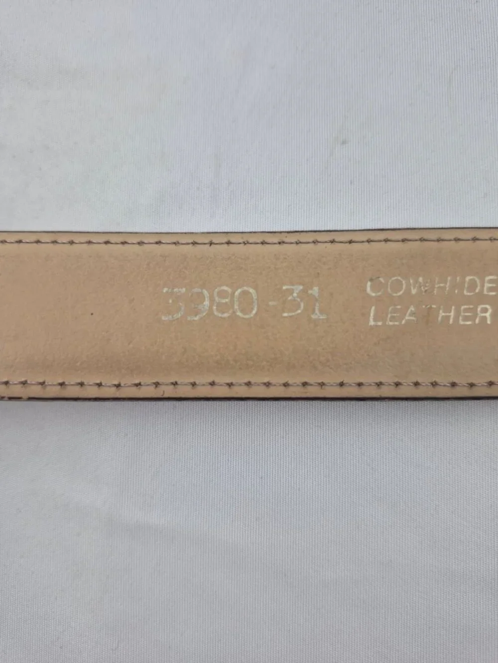 Botany 500 Pebbled Leather Belt Solid Brass Buckle Made in USA Size M/L